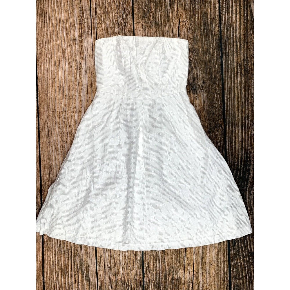 The Limited Dress Womens Sz 2 White Off The Shoulder Pleated Lined Side Zip